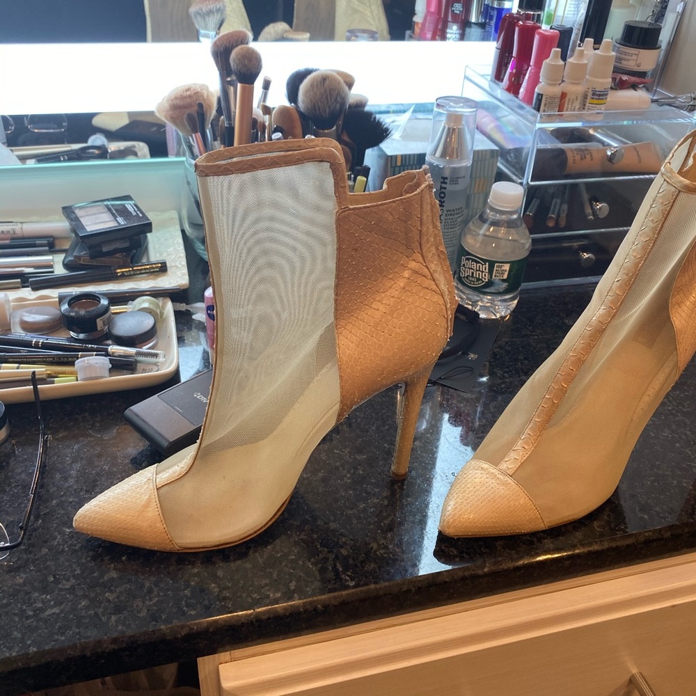 Reed Krakoff Mesh And Python Booties - image 4